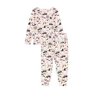 NEW BIRD & BEAN kids' bamboo pajama set in ghouls night out in coral